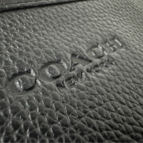 COACH Charter Crossbody Bag 24 in Black Pebbled Leather - Picture 9 of 15